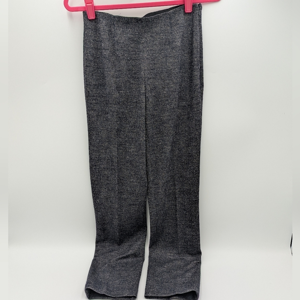 Brooks Brothers Women's Glen Plaid Pants 2 Workwear Wool Blend Slim Fit Trousers
